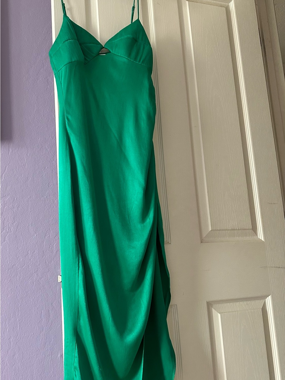 SAYLOR Emerald Green Slip Maxi Dress with Spaghetti Straps